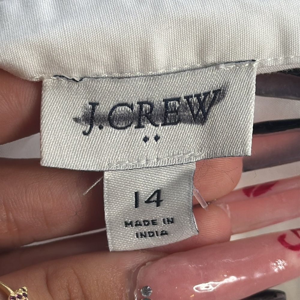 J. Crew White Puff Sleeve Shirt Dress - Picture 7 of 9